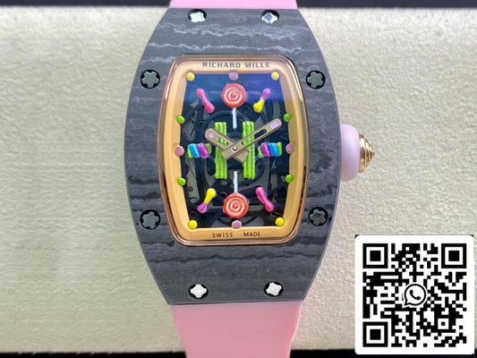 Richard Mille RM-07 Bon Bon 1:1 Melhor Edição RM Factory Pulseira Rosa