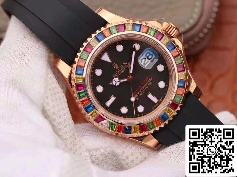 Rolex Yacht-Master 116695 Noob Factory 1:1 Mejor Edición Suizo ETA2824 Esfera Negra