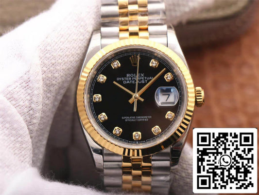 Rolex Datejust M126233-0021 1:1 Meilleure édition EW Factory Or jaune Cadran noir