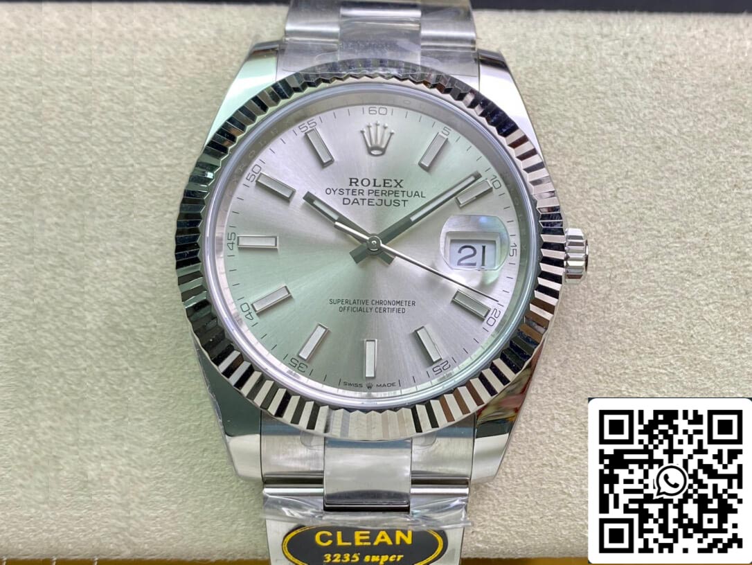 Rolex Datejust M126334-0003 41 mm Oyster Strap Clean Factory mostrador branco