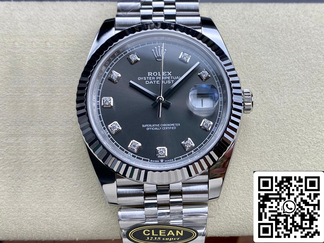 Rolex Datejust M126334-0006 1:1 Melhor Edição Clean Factory Mostrador Cinza