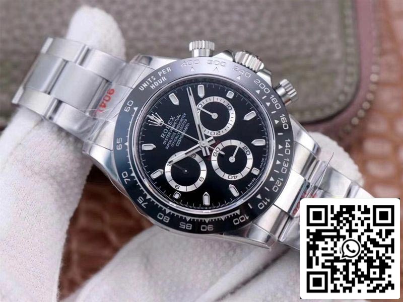 Rolex Cosmograph Daytona M116500LN-0002 1:1 Meilleure édition Noob Factory Cadran noir Suisse ETA4130