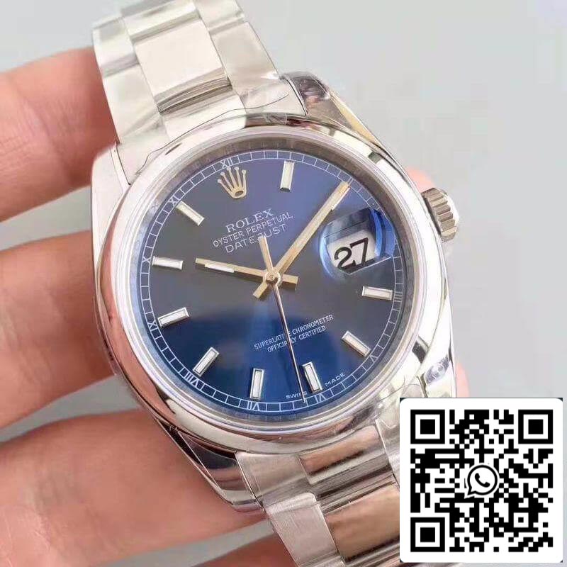 Rolex Datejust II 36mm 116200 AR Factory Blue Dial 1:1 Mejor Edición Suizo ETA3135