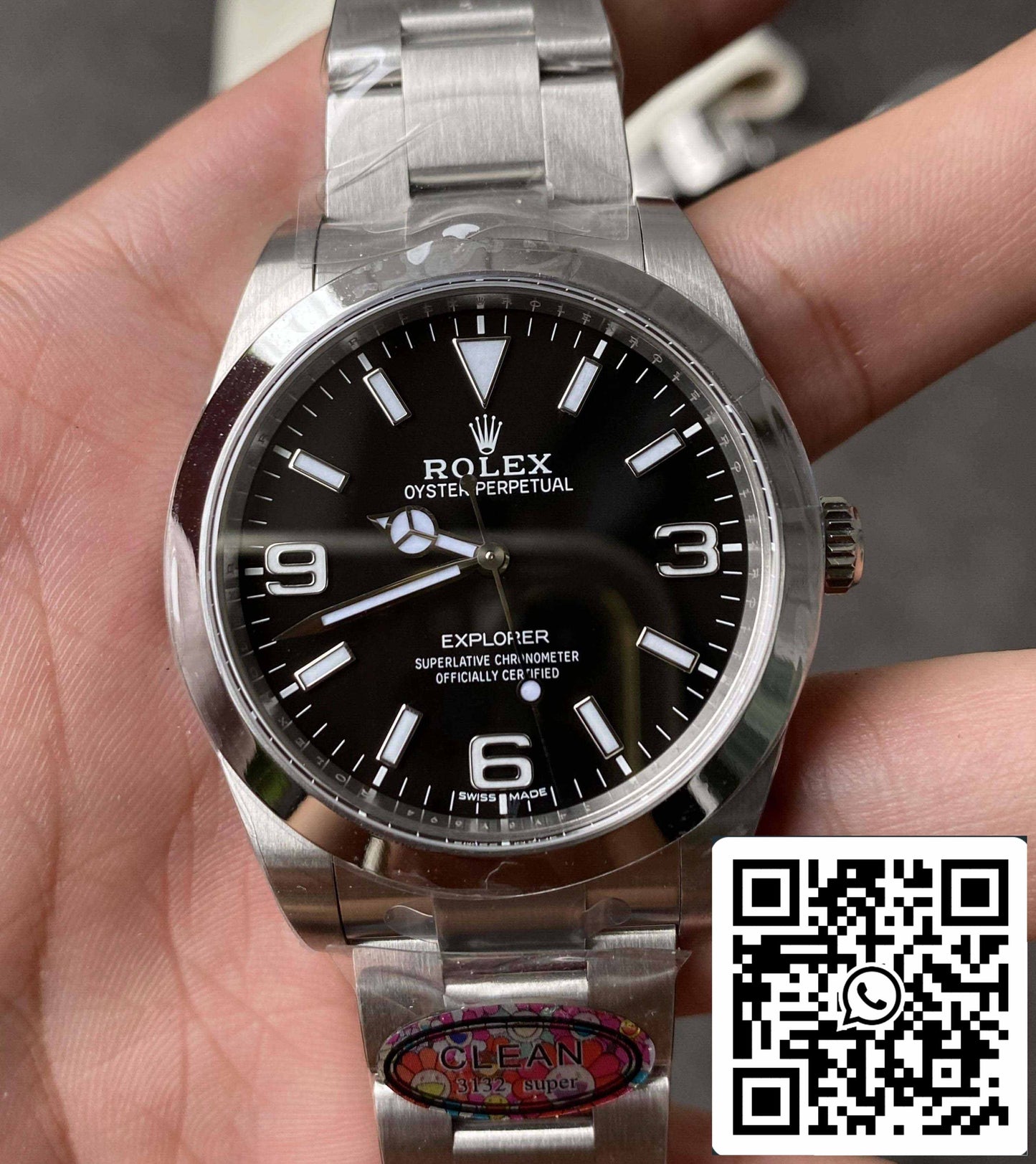 Rolex Explorer M214270-0003 39MM 1:1 Melhor Edição Clean Factory Mostrador Preto