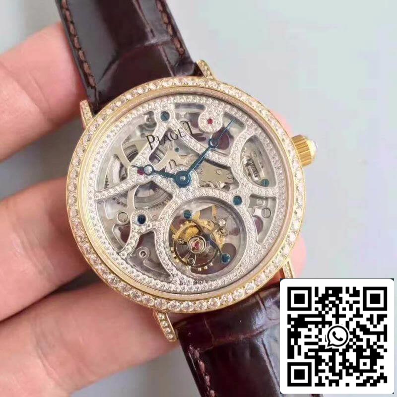 Piaget Orologi meccanici di alta qualità per gioielli Cinturino in pelle di coccodrillo SWISS Tourbillon 1: 1 della migliore edizione