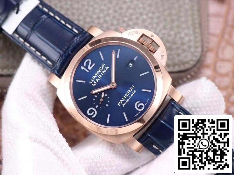 Panerai Luminor Marina Goldtech PAM01112 1:1 Meilleure édition VS Factory Blue Dial Swiss P9010