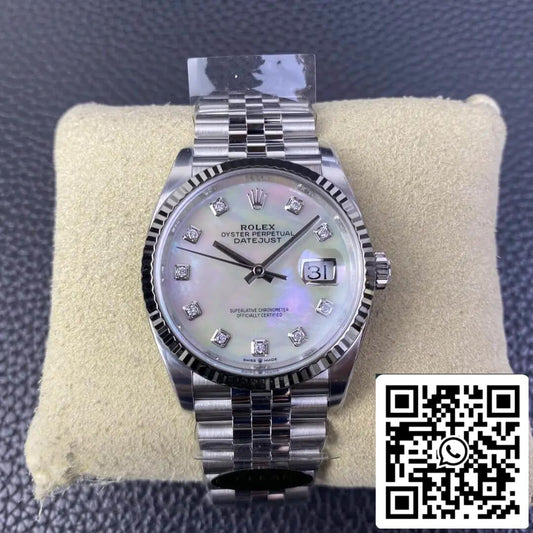 Rolex Datejust M126234-0019 36MM 1:1 Melhor Edição Limpa Fábrica Aço Inoxidável