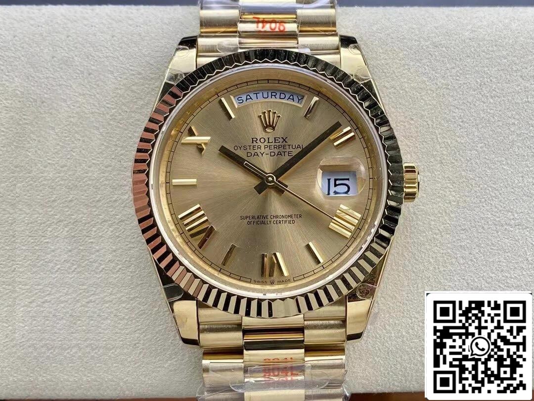 Rolex Day Date M228238-0006 1:1 Melhor Edição GM Factory Mostrador Dourado