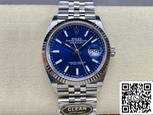 Rolex Datejust M126234-0017 36MM 1:1 Best Edition Clean Factory blaues Zifferblatt