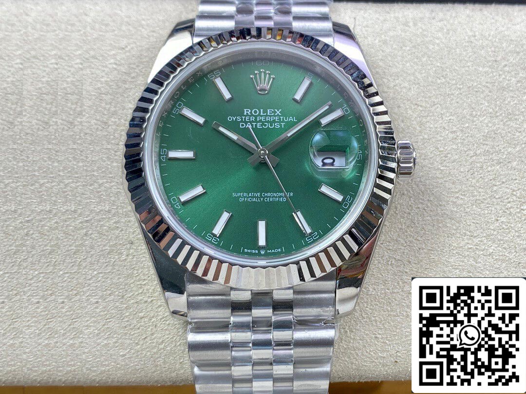 Rolex Datejust M126334-0028 41MM 1:1 Melhor Edição EW Factory Mostrador Verde