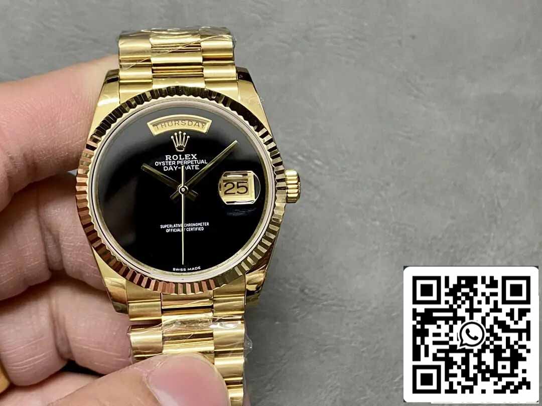 Rolex Day Date 18038 1:1 Meilleure édition GM Factory Cadran noir