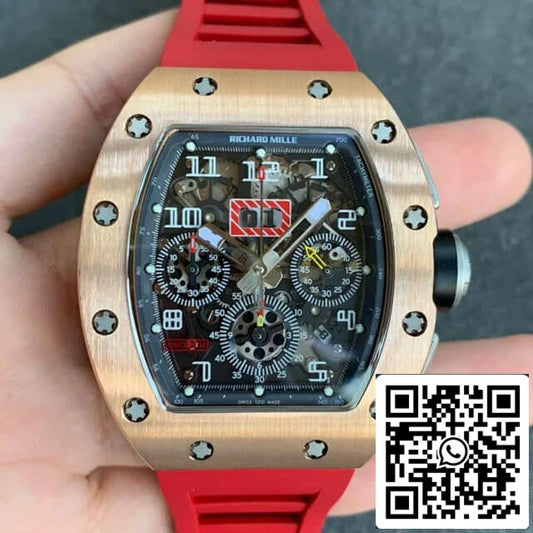 Richard Mille RM011 1:1 Best Edition KV Factory Roségold Rotes Armband