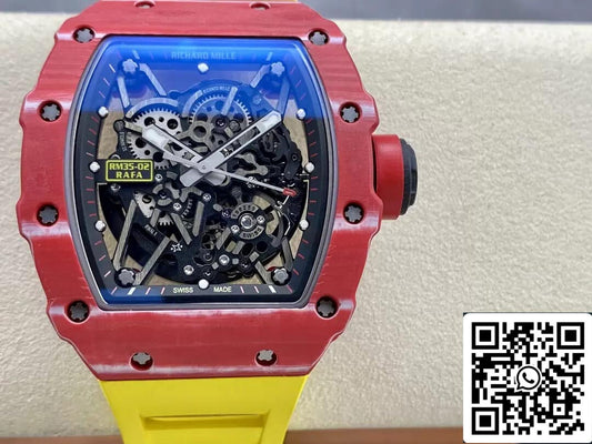 Richard Mille RM35-02 1:1 Melhor Edição T+ Caixa NTPT de fibra de carbono vermelha de fábrica