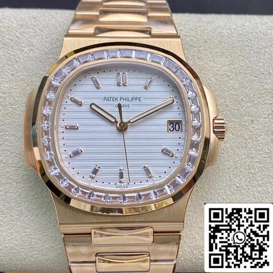 Patek Philippe Nautilus 1:1 Meilleure édition PPF Factory Or rose avec diamants