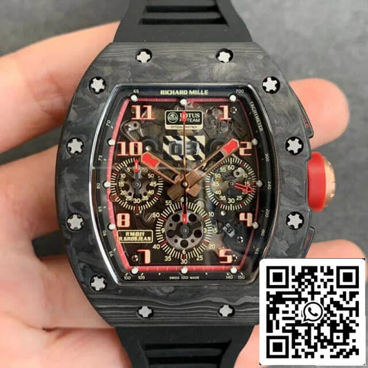 Richard Mille RM-011 1:1 Best Edition KV Factory V2 Geschmiedetes Carbon Black Strap