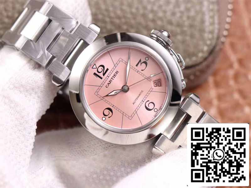 Cartier Pasha W31075M7 1:1 Melhor Edição V9 Fábrica Rosa Mostrador Swiss Cal.049