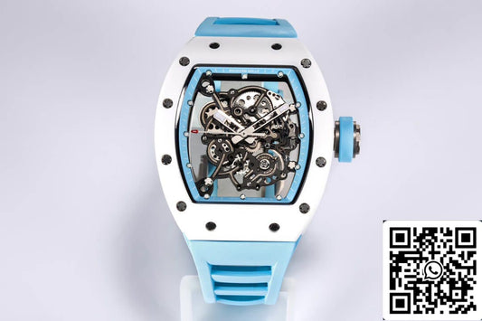 Richard Mille RM-055 1:1 Meilleure édition BBR Factory Boîtier en céramique Bracelet bleu