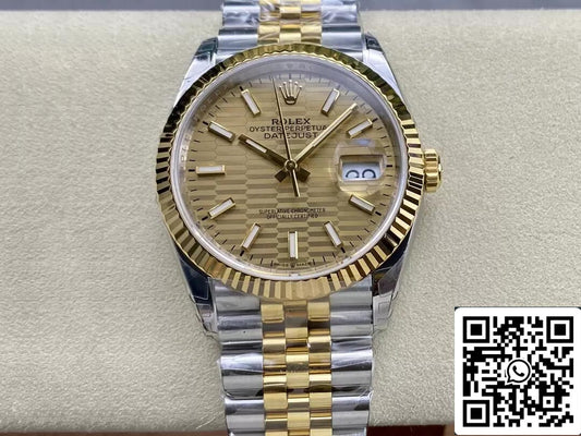 Rolex Datejust M126233-0039 36MM 1:1 Melhor Edição VS Factory Mostrador Dourado