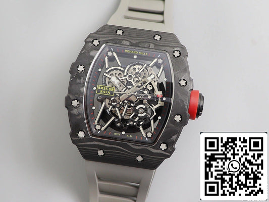 Richard Mille RM035 1:1 Melhor Edição KV Factory V3 Caixa de fibra de carbono preta