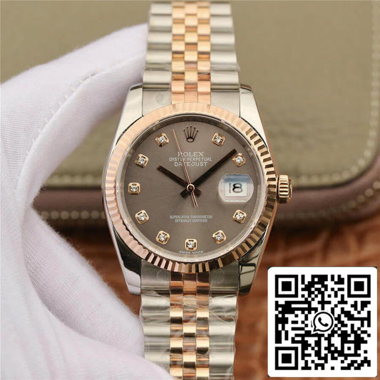 Rolex Datejust 116231 1:1 Meilleure édition GM Factory Cadran serti de diamants