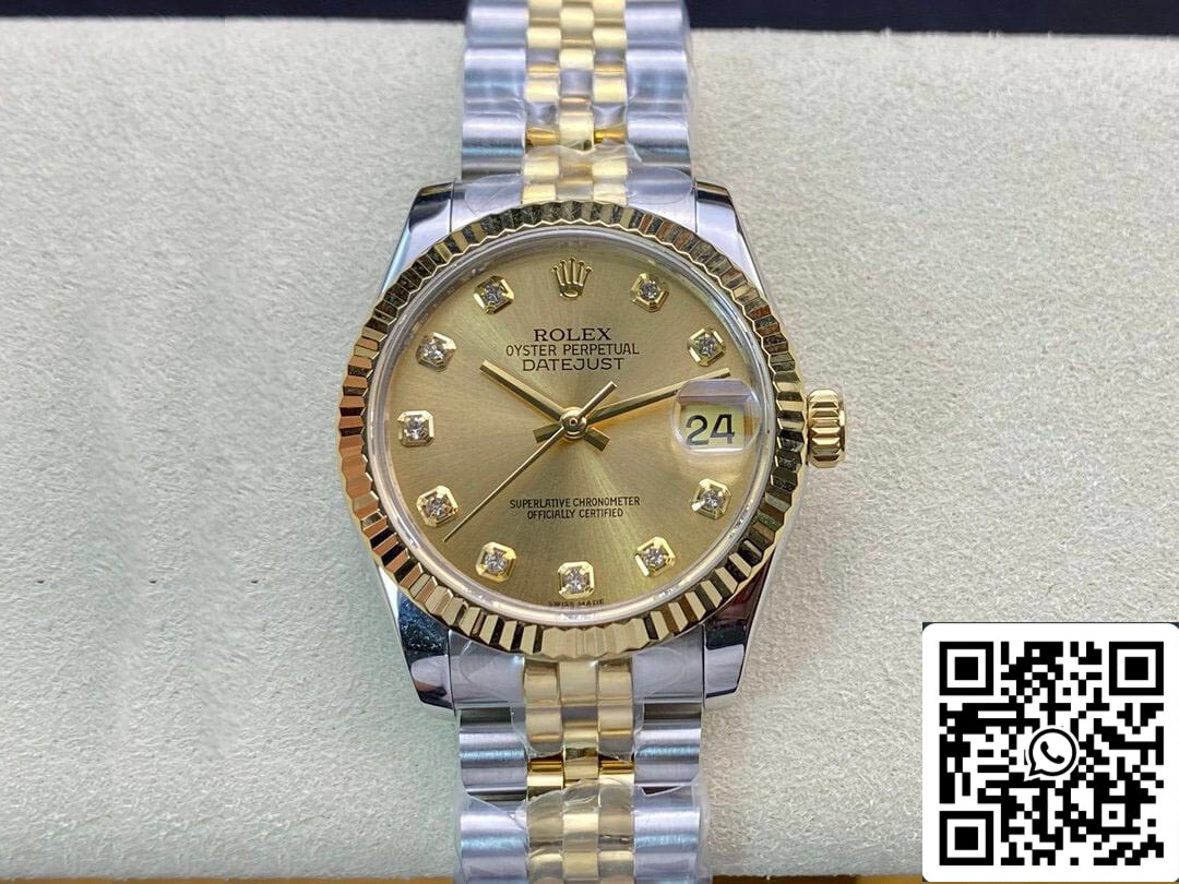 Rolex Datejust M278273-0026 31MM 1:1 Melhor Edição EW Factory Mostrador Champagne