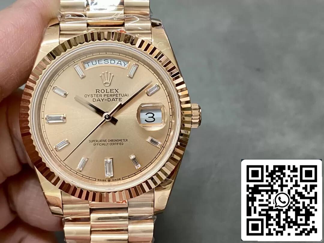 Rolex Day Date M228235-0004 1:1 Meilleure édition GM Factory Cadran doré V2 Cadran diamant