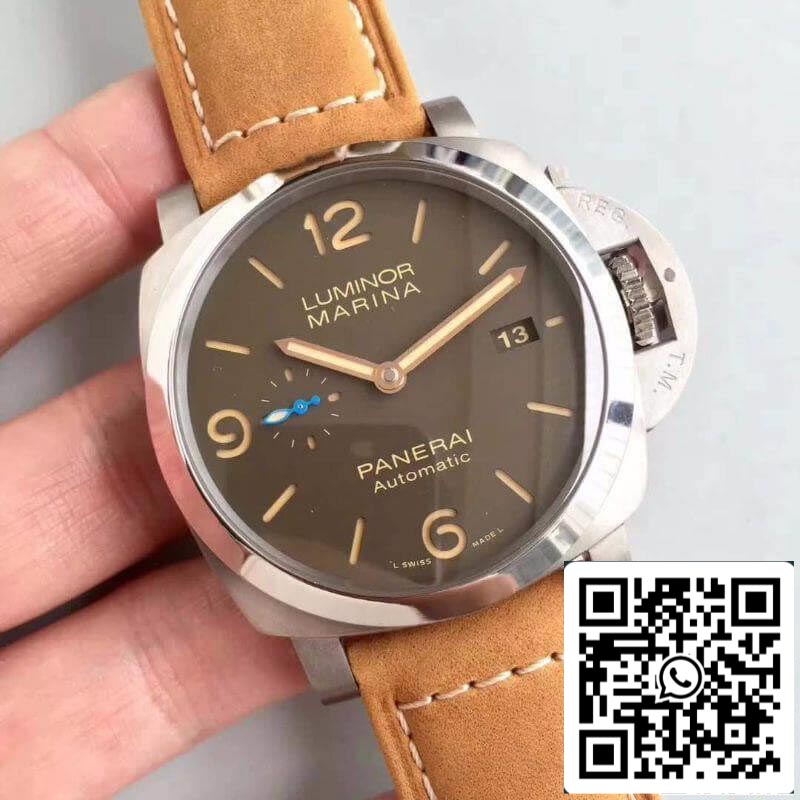 Panerai Luminor PAM1351 ZF Factory Relógios masculinos 1:1 Melhor edição Swiss ETA P9010 pulseira de couro marrom