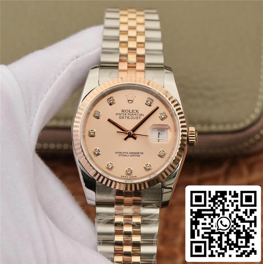 Rolex Datejust 116231 36MM 1:1 Melhor Edição GM Factory com mostrador rosa com diamante