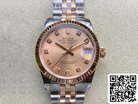 Rolex Datejust M278271-0024 31MM 1:1 Melhor Edição EW Factory Mostrador em ouro rosa