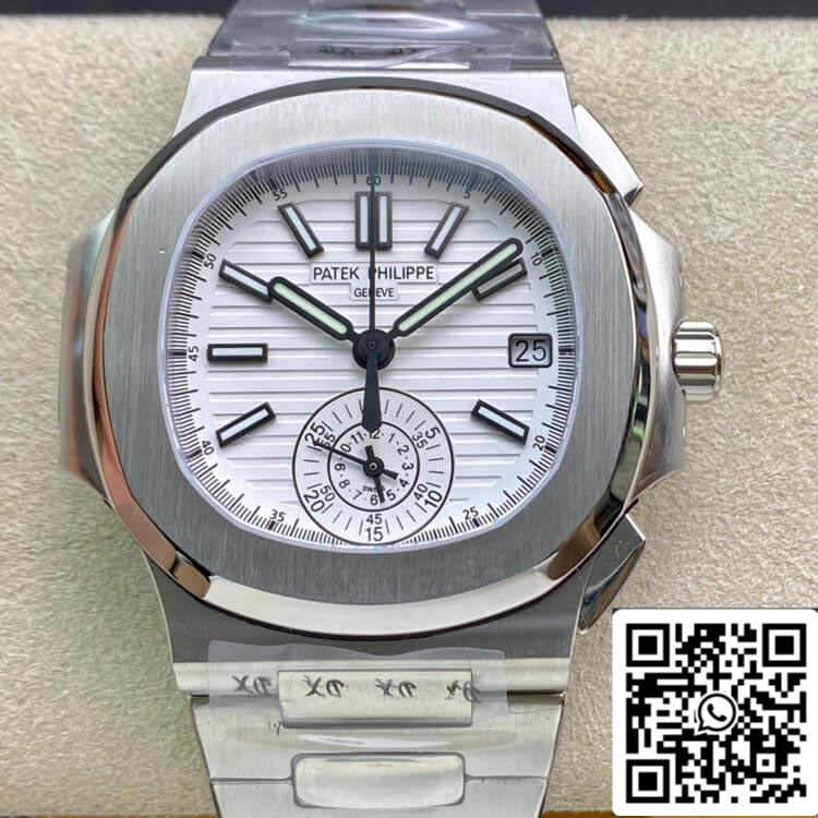 Patek Philippe Nautilus 5980/1A-019 1:1 Meilleure édition 3K Factory V2 Cadran blanc