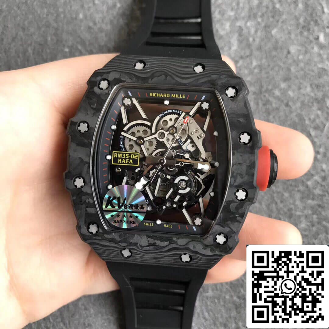 Richard Mille RM35-02 1:1 Melhor Edição KV Factory V3 Pulseira Preta