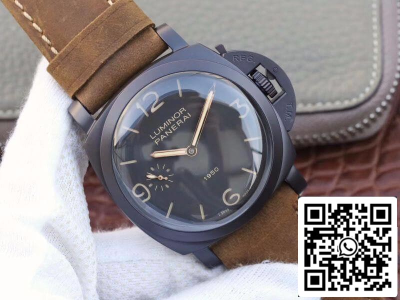 Panerai Luminor PAM375 ZF Factory Montres mécaniques 1:1 Meilleure édition Suisse ETA P3000 Boîtier en titane plaqué PVD