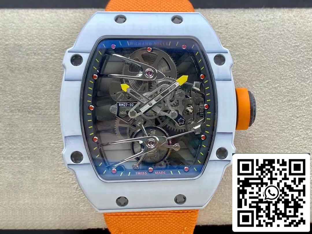 Richard Mille RM27-02 1:1 Meilleure édition RM Factory Skeleton Tourbillon Bracelet Orange