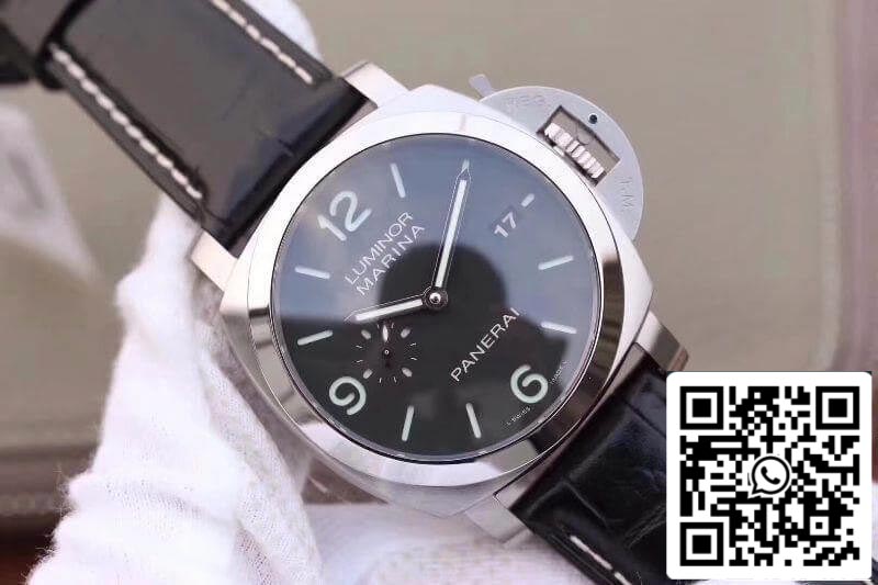 Panerai Luminor Marina 1950 PAM312 VS Factory 1:1 Meilleure édition suisse ETA P9000 Cadran noir Bracelet en cuir noir