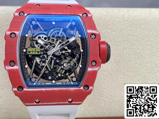 Richard Mille RM35-02 1:1 Melhor Edição T+ Factory NTPT Pulseira Branca de Fibra de Carbono