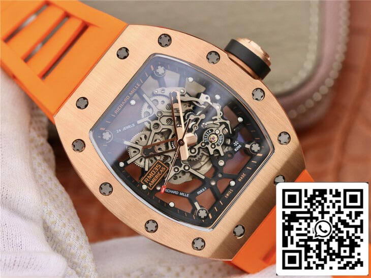 Richard Mille RM035 Americas KV Factory 1:1 Melhor Edição Pulseira Laranja