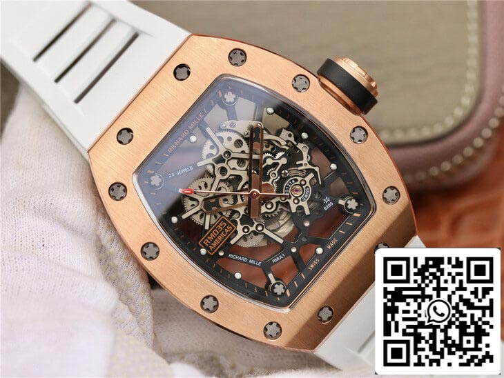 Richard Mille RM035 Americas KV Factory 1:1 Melhor Edição Pulseira Branca em Ouro Rosa