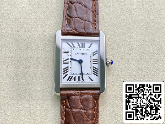 Cartier Tank 24MM 1:1 Melhor Edição K11 Pulseira de couro marrom de fábrica