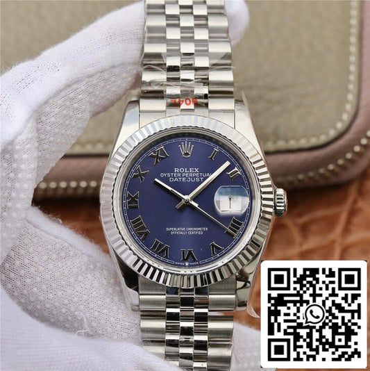 Rolex Datejust 36MM 1:1 Meilleure édition GM Factory Cadran bleu