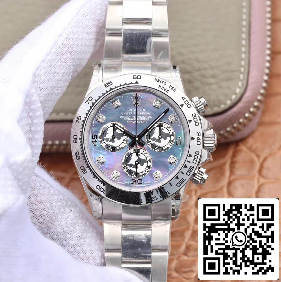 Rolex Daytona Cosmograph 116509-0064 1:1 Melhor Edição JH Factory Mostrador Fritillaria em ouro branco 18K