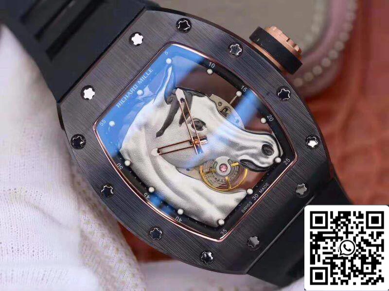 Richard Mille Polo Club Saint Tropez RM52-02 KV Factory 1:1 Best Edition Swiss ETA8215 Silver Horse Dial