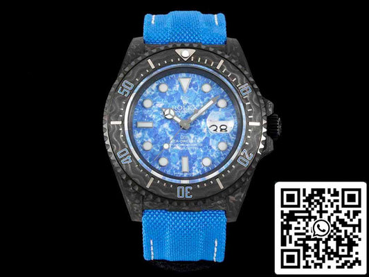 Rolex Sea-Dweller 1:1 Melhor Edição Diw Factory Mostrador Azul em Fibra de Carbono