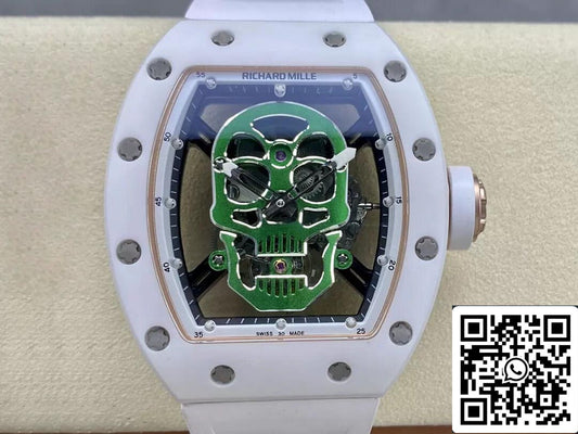 Richard Mille RM52-01 Quadrante tourbillon con teschio verde edizione 1: 1 della migliore edizione