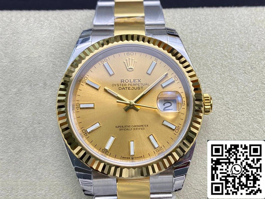 Rolex Datejust M126333-0009 1:1 Melhor Edição EW Factory Mostrador Champagne