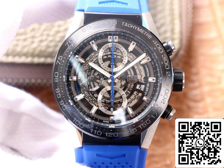 TAG Heuer Carrera CAR2A1T.FT6052 1:1 Meilleure édition XF Factory Bracelet en caoutchouc bleu