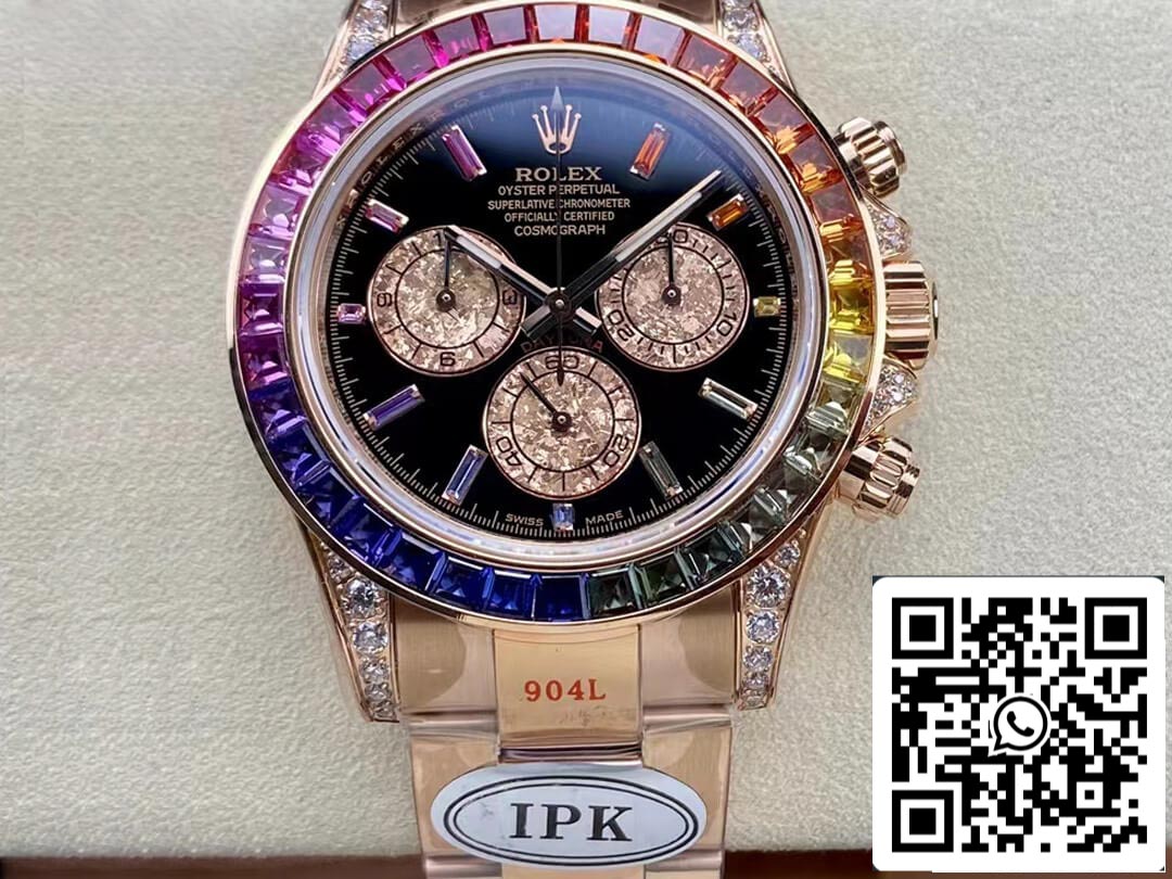 Rolex Daytona 116595 RAINBOW Rose Gold 1:1 Melhor Edição IPK Factory Rose Gold