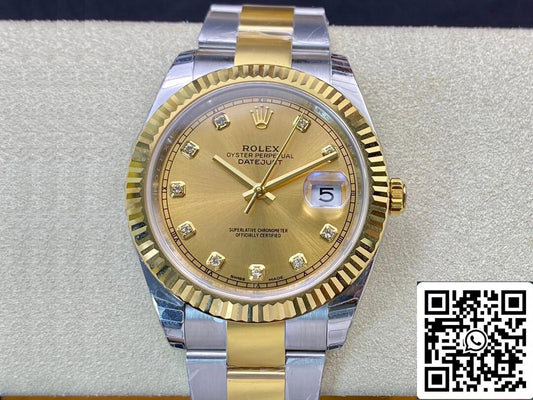 Rolex Datejust M126333-0011 1:1 Melhor Edição EW Factory Mostrador Champagne