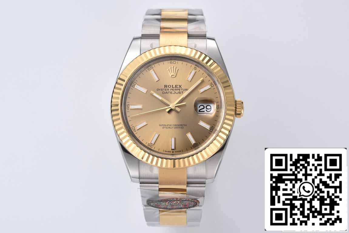 Rolex Datejust 41MM M126333-0009 1:1 Melhor Edição Clean Factory Mostrador Dourado