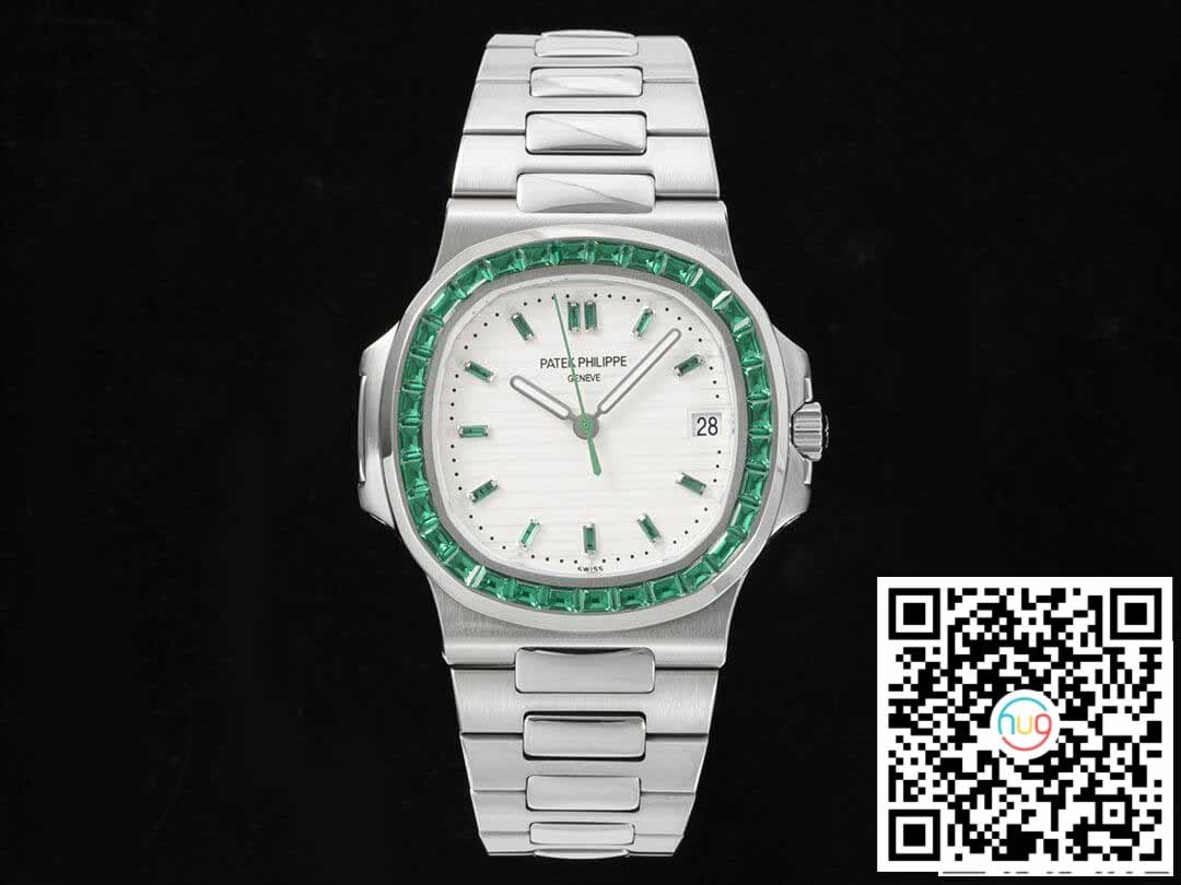 Patek Philippe Nautilus 5711 1:1 Meilleure édition GR Factory Cadran blanc serti de diamants