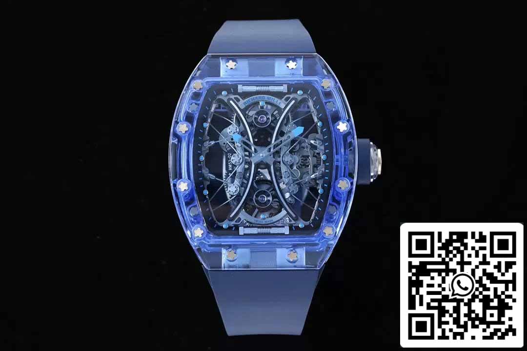 Richard Mille RM053-02 Tourbillon 1:1 Meilleure édition RM Factory Cadran squelette bleu